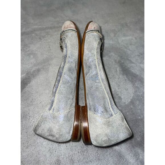 AGL Attilio Giusti Leombruni Sparkle Blue/Red Leather Ballet Flats Buckles 37.5 - Picture 6 of 8